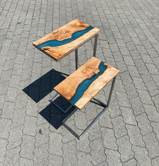 GussHolz - Ihr individueller Esstisch / Couchtisch / Beistelltisch / Tisch aus MünchenBeistelltisch #Epoxidharztisch# #Rivertable# #Tisch# #München#